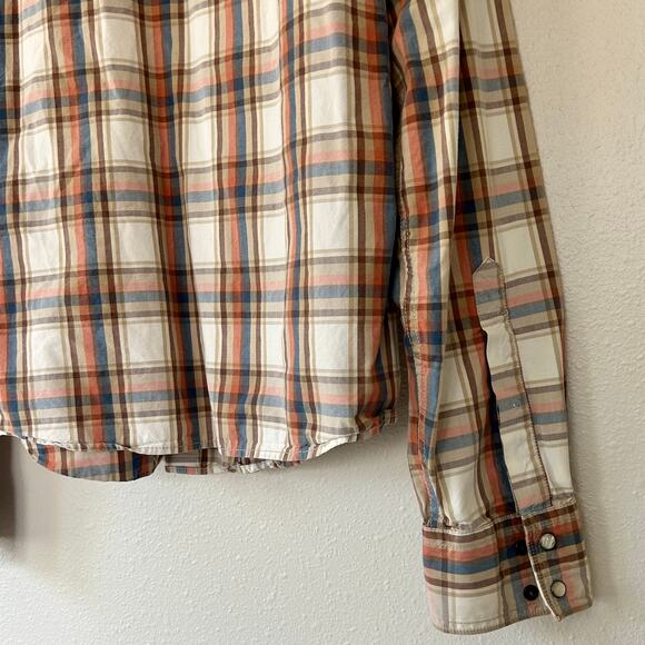 Vintage Hollister plaid pearl snap Y2K button up western cowboy style pockets M - Picture 8 of 15